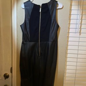 Michael Kors black leather mid length dress. Size Medium